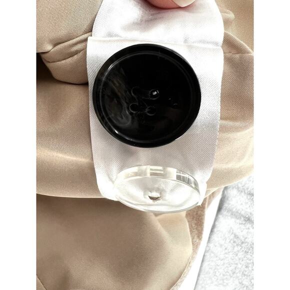 H&M Sz 6 Faux Wool Pea Coat Women’s Lined, Doubled Breasted Beige Career Preppy - Picture 6 of 11